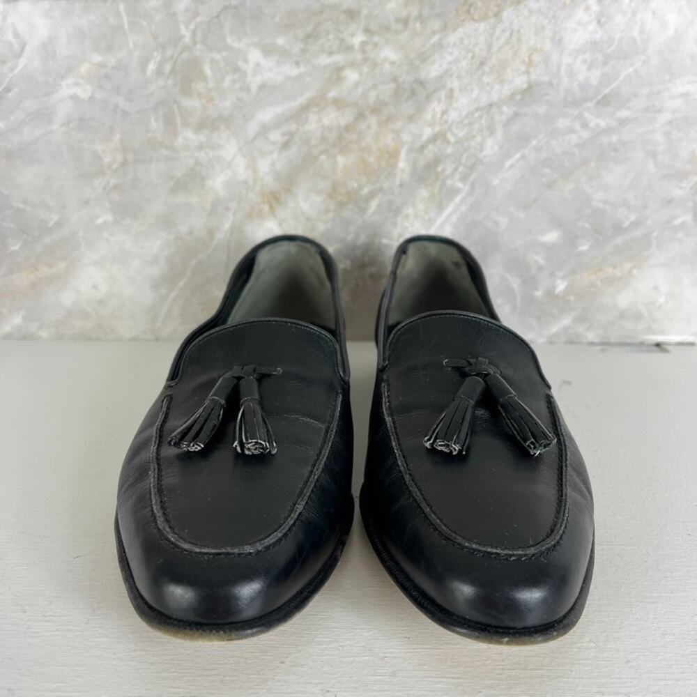 Vintage Bally Dress Shoes Black Tassel Loafers Men’s 11M Made In Switzerland - Picture 2 of 11